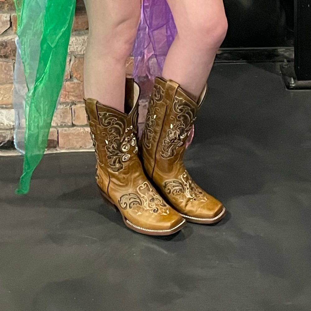 Deer skin cowgirl boots